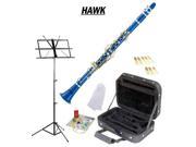 Hawk Blue Bb Clarinet Package with Case Reeds Music Stand Cleaning Kit