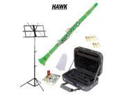 Hawk Green Bb Clarinet Package with Case Reeds Music Stand Cleaning Kit