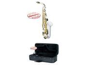 Hawk Colored Student White Alto Saxophone with Case Mouthpiece and Reed