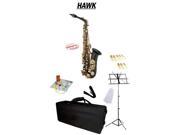 Hawk Black Alto Saxophone School Package with Case Reeds Music Stand and Cleaning Kit