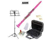 Hawk Pink Bb Clarinet Package with Case Reeds Music Stand Cleaning Kit