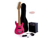 D Luca Kids 30 Inches Electric Guitar Package 1 4 Size Pink