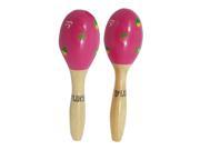 D Luca Kids 6 Inches Small Decorative Pink Wood Maracas