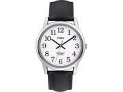 Timex Men s T20501 Black Leather Quartz Watch with White Dial