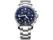 Swiss Army Men s 241497 Silver Stainless Steel Swiss Quartz Watch with Blue Dial