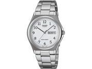 Casio Men s MTP1240D 7B Silver Stainless Steel Quartz Watch with White Dial