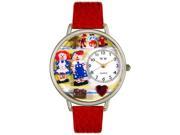 Raggedy Ann Andy Navy Blue Leather And Silvertone Watch U0220006