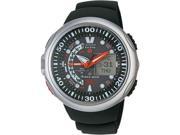 Citizen Men s Eco Drive JV0000 01E Black Polyurethane Quartz Watch with Black Dial