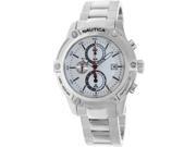 Nautica Men s Nst 05 A20058G Silver Stainless Steel Quartz Watch with White Dial