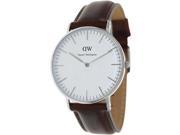 Daniel Wellington Men s St. Andrews 0607DW Brown Leather Quartz Watch with White Dial