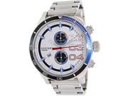 Diesel Men s Double Down 48 DZ4313 Silver Stainless Steel Quartz Watch with White Dial