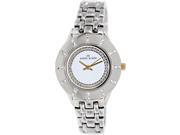 Anne Klein Women s 10 9673WTTT Silver Stainless Steel Quartz Watch with White Dial