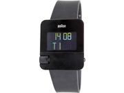Braun Men s BN0106BKBKG Black Rubber Quartz Watch with Digital Dial