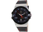 Maserati Men s Potenza R8851108001 Black Leather Analog Quartz Watch with Black Dial