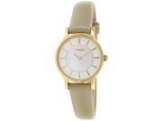 Timex Women s Classic T2P313 Gold Leather Analog Quartz Watch with Mother Of Pearl Dial