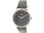 Timex Women s Originals T2P481 Two Tone Leather Quartz Watch with Black Dial