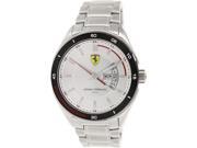 Ferrari Men s 0830187 Silver Stainless Steel Quartz Watch with Silver Dial