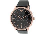 Emporio Armani Men s Classic AR1792 Black Leather Quartz Watch with Black Dial