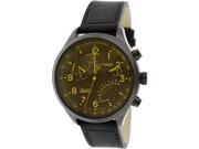 Timex Men s Intelligent Quartz T2P511 Black Leather Quartz Watch with Brown Dial