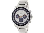 Lacoste Men s Seattle 2010753 Silver Stainless Steel Quartz Watch with White Dial