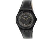 Swatch Women s Irony YLB1002 Black Leather Swiss Quartz Watch