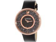Swarovski Women s Crystalline 5045371 Black Leather Swiss Quartz Watch