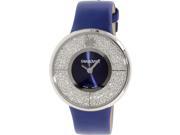 Swarovski Men s Crystalline 1184026 Blue Leather Swiss Quartz Watch
