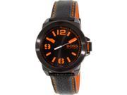 Hugo Boss Men s 1513152 Black Leather Quartz Watch