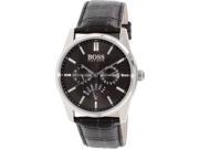 Hugo Boss Men s 1513124 Black Leather Quartz Watch