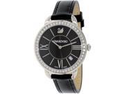 Swarovski Women s 5172151 Black Leather Swiss Quartz Watch