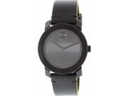 Movado Men s Bold 3600352 Black Leather Swiss Quartz Watch