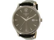 Tissot Men s Tradition T063.610.16.087.00 Grey Leather Swiss Automatic Watch