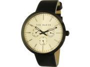 Ted Baker Men s Dress Sport 10026555 Black Leather Analog Quartz Watch