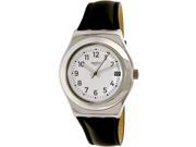 Swatch Men s Irony YLS453 Black Leather Swiss Quartz Watch
