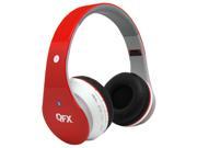 QFX Bluetooth Stereo Headphones RED