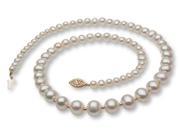 Graduated Pearl Necklace with 14k Gold Enhancers