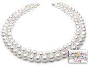 Freshwater Pearl Necklace Two Strand 6 7mm AA Quality 16