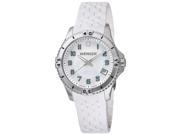 Wenger 0121.104 Women s Squadron Green Accent MOP White Dial White Rubber Strap