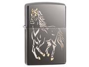 Zippo 28645 Classic Black Ice Running Horse Windproof Pocket Lighter