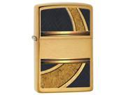 Zippo 28673 Classic Gold And Black Brushed Brass Windproof Pocket Lighter