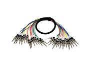 Seismic Audio 16 Channel 1 4 TRS Patch Effects Snake Cable 5 ft PA Snake