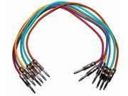 Seismic Audio Colored 1 4 Pro Audio Patch Cables 3 Foot 6 Pack