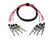 Seismic Audio 4 Channel 1 4 TRS Patch Effects Snake Cable 5 ft PA Snake