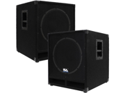 Seismic Audio Baby Tremor_PW PKG1 Pair of Powered 15 Pro Audio Subwoofer Cabinets 300 Watts RMS PA DJ Stage Studio Live Sound Active 15 Inch Subwoofe