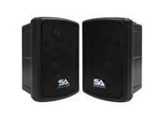 Seismic Audio Pair of Powered 8 Inch PA DJ Molded Active Speaker Cabinets