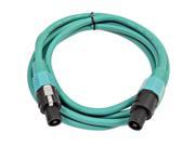 Seismic Audio TW12S10Green 12 Gauge 10 Foot Green Speakon to Speakon Professional Speaker Cable 12AWG 2 Conductor Speaker Cable