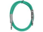 Seismic Audio SASTSX 2 2 Foot TS 1 4 Guitar Instrument or Patch Cable Green