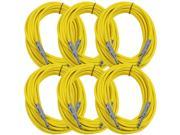 Seismic Audio SASTSX 25 6 Pack 25 Foot TS 1 4 Guitar Instrument or Patch Cables Yellow