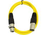Seismic Audio Yellow 3 XLR male to XLR female Patch Cable