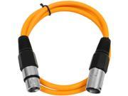 Seismic Audio Orange 2 XLR male to XLR female Patch Cable